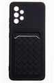 (1030994) Накладка NNDM силиконовая плетеная с кардхолдером для Samsung Galaxy A32 черная - фото 41389