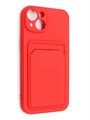 (1030883) Накладка NNDM Soft touch с кармашком для Apple iPhone 13 красная - фото 41441