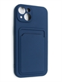 (1030885) Накладка NNDM Soft touch с кармашком для Apple iPhone 13 синяя - фото 41443