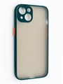 (1030905) Накладка NNDM пластиковая с силиконовой окантовкой с защищенной камерой для iPhone 13 зеленая - фото 41463