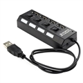 (1031573) Концентратор USB 2.0 Gembird с подсветкой и выключателями, 4 порта + блок питания, блистер - фото 41738