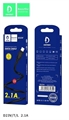 (1032138) USB кабель Denmen D23V на Micro USB 2.1A 2м черный DM23964 - фото 42809