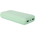 (1035279) Perfeo Powerbank COLOR VIBE 20000 mah + Micro usb /In Micro usb /Out USB 1 А, 2.1A/ Mint (PF_D0169) PF_D0169 - фото 46097