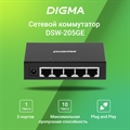 (1038497) Коммутатор Digma DSW-205GE 5x1Гбит/с неуправляемый - фото 48184