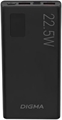 (1039891) Мобильный аккумулятор Digma DGPF10A 10000mAh QC3.0/PD3.0 22.5W 3A 2xUSB-A/USB-C черный (DGPF10A22PBK DGPF10A22PBK - фото 49512