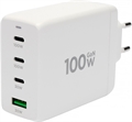 1042451 Зарядное устройство Cablexpert 100Вт GaN, 5A, QC5.0/PD, 3xType-C, 1xUSB, белый, коробка MP3A-PC-66 - фото 51380