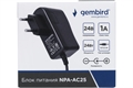1040181 Блок питания Gembird 24В/1А, 24Вт, 1 штекер 5.5х2.5мм, черный NPA-AC25 - фото 51458
